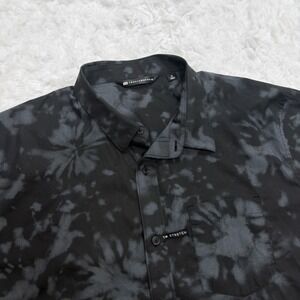Travis Mathew Mens XL Shirt Camp Short Sleeve Button Up Hawaiian Black Nylon New